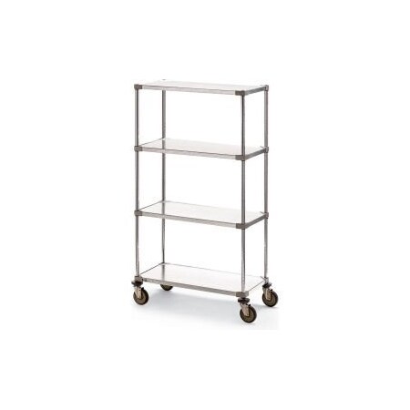 Metro Metro Super Erecta Shelf Truck w/4 Shelves, 900 lb. Capacity, 36"L x 24"W x 68"H, Silver 5445700
